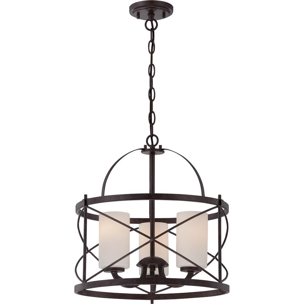 Nuvo Lighting 60/5337  Ginger - 3 Light Pendant with Etched Opal Glass in Old Bronze Finish